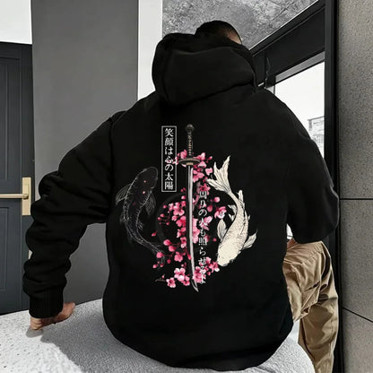 Sweat à capuche imprimé homme – Intérieur polaire